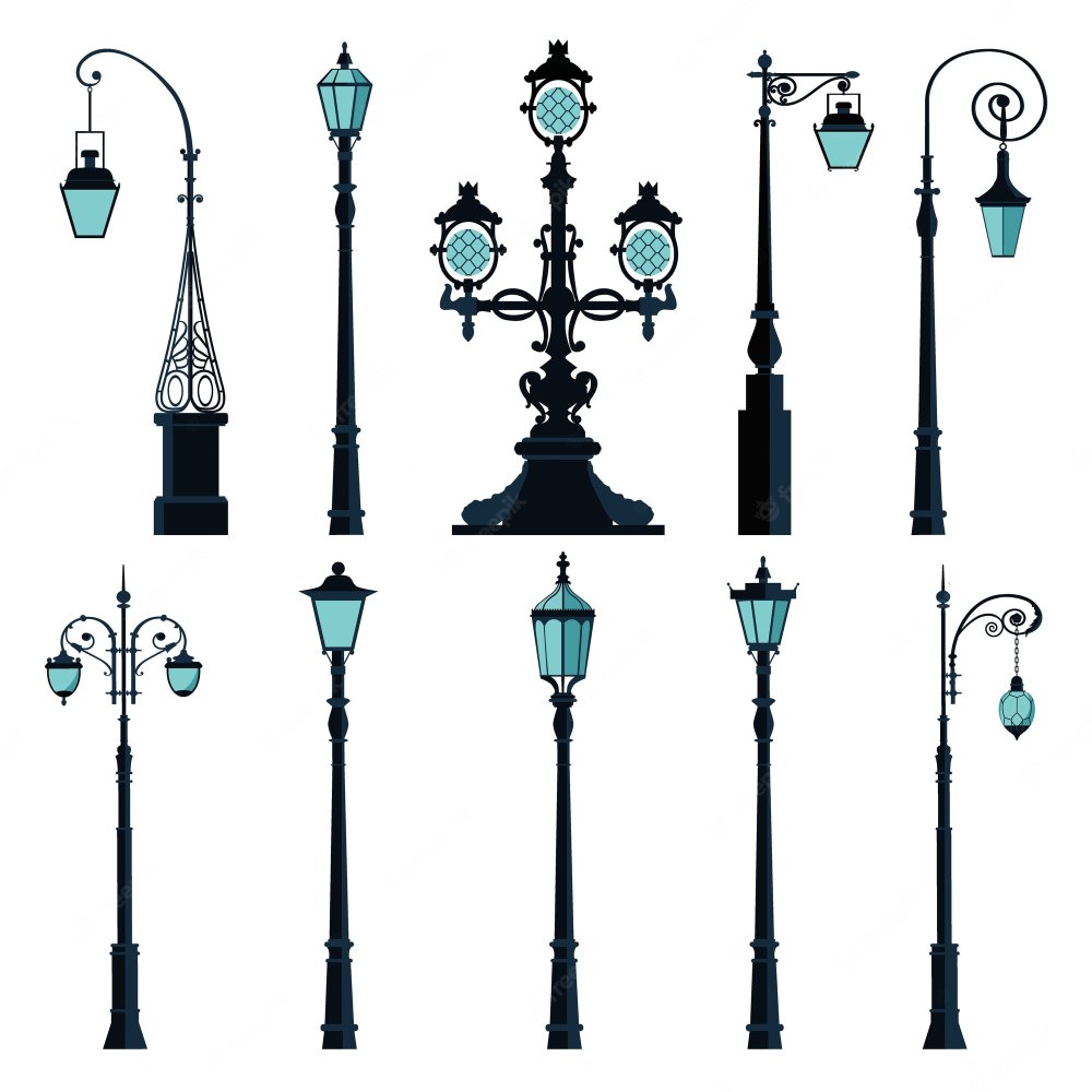 Фонарь трехрожковый вектор