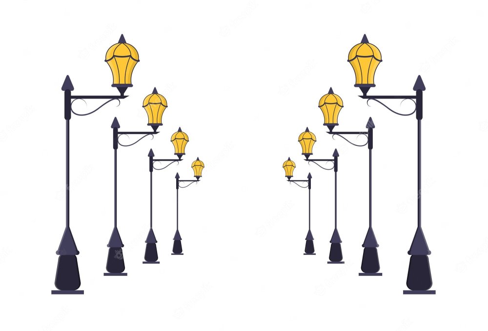 Фонарные столбы в перспективе