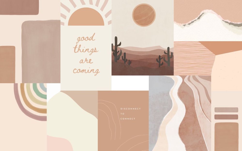 Эстетичные обои на ноутбук бежевые