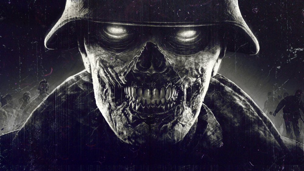 Жуткая улыбка на черном фоне