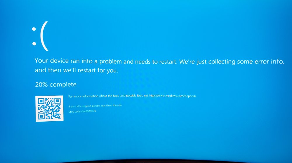 Фото синего экрана смерти
