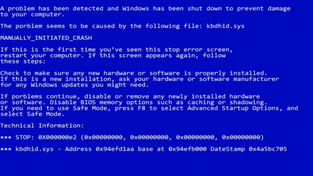 Синий экран смерти обои
