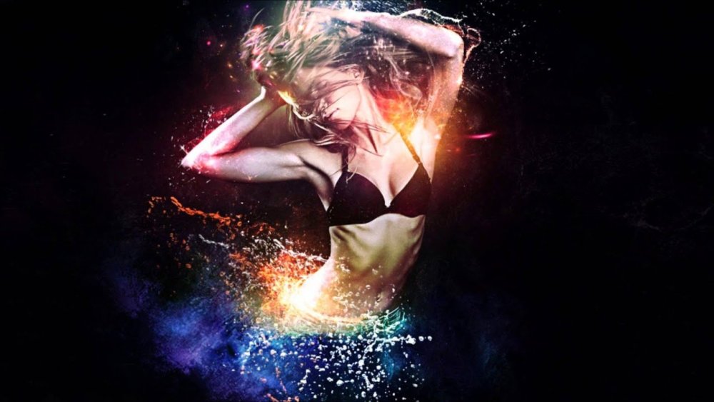 Девушка танцует в клубе арт