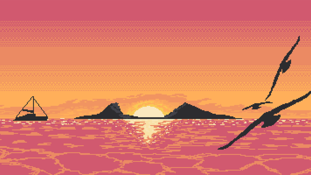 Остров пиксель арт