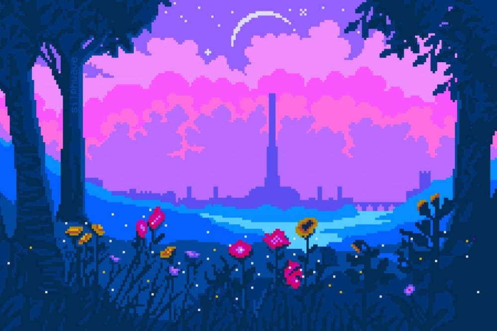 Фон в стиле пиксель арт