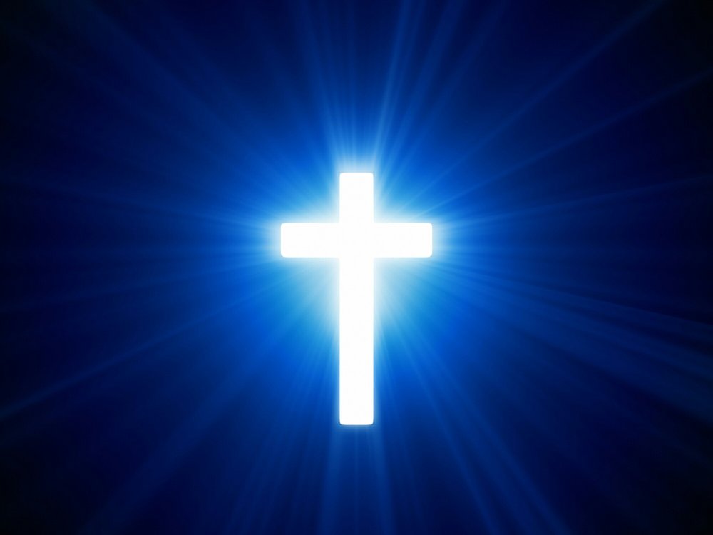 Светящийся крест синий