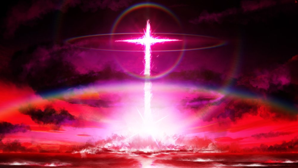 Красные иероглифы на черном фоне