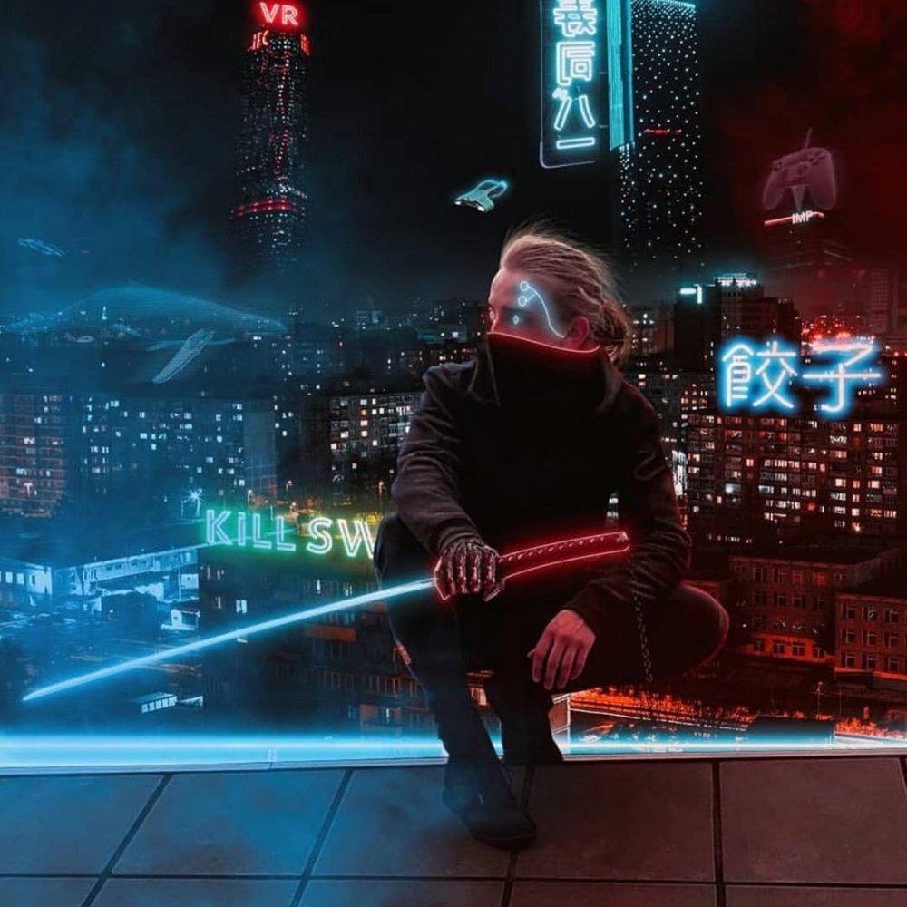 Черно красная катана