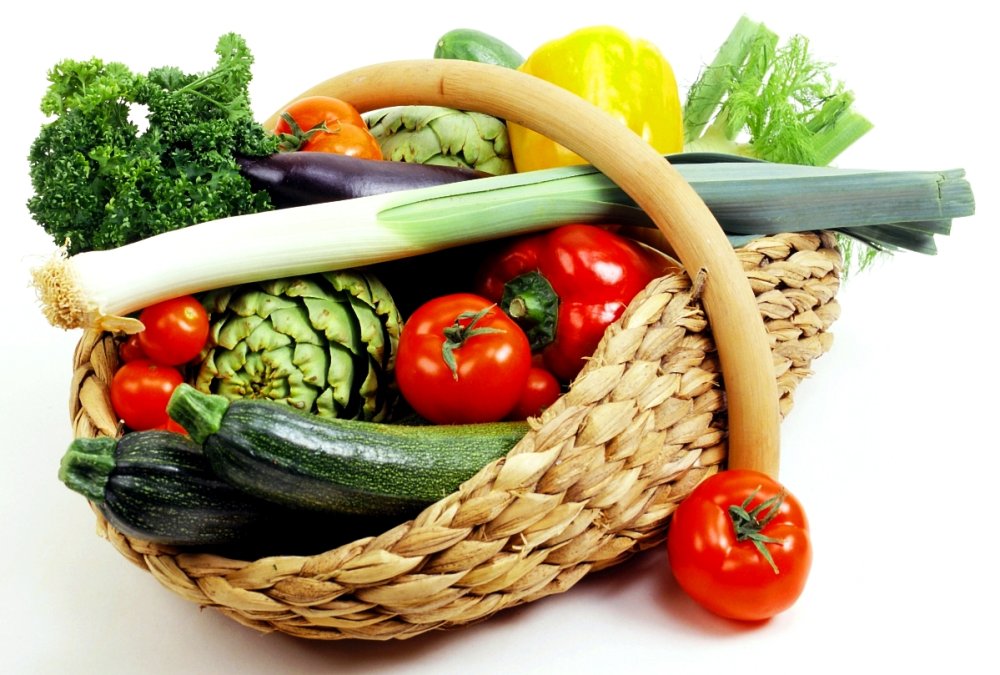 Корзина с ягодами и фруктами