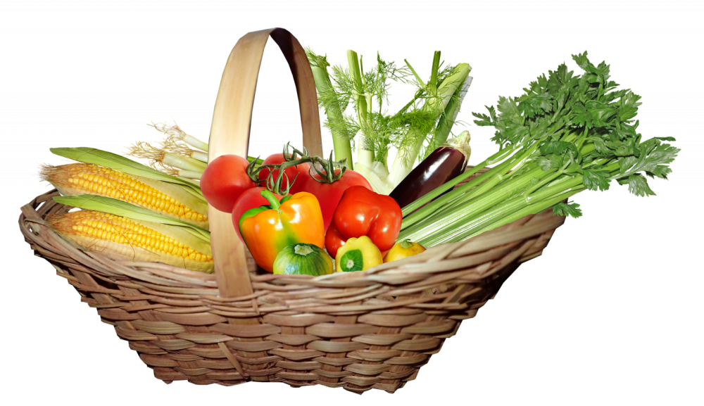 Фрукты и овощи на черном фоне