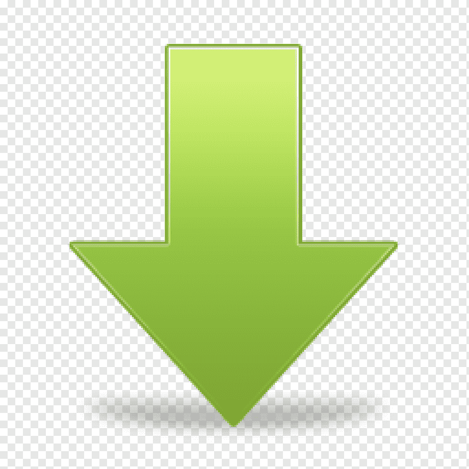 Желтая стрелка вниз на прозрачном фоне