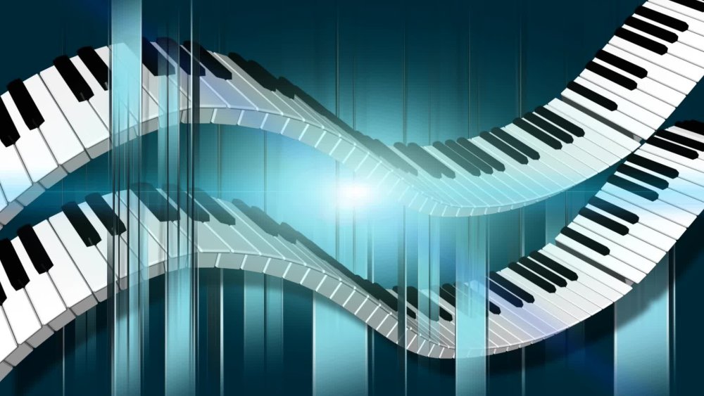 Фортепиано на черном фоне