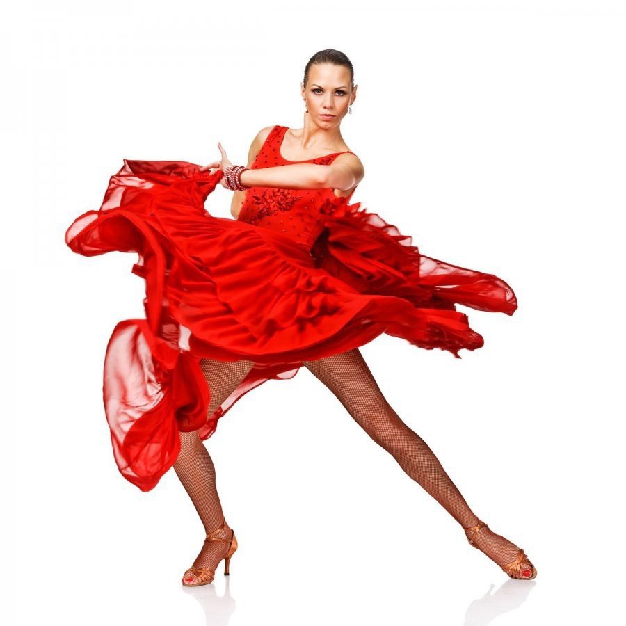 Красный силуэт девушки