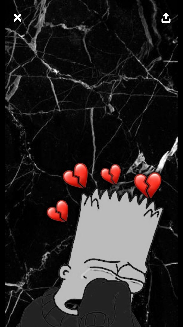 Черный экран с разбитым сердцем