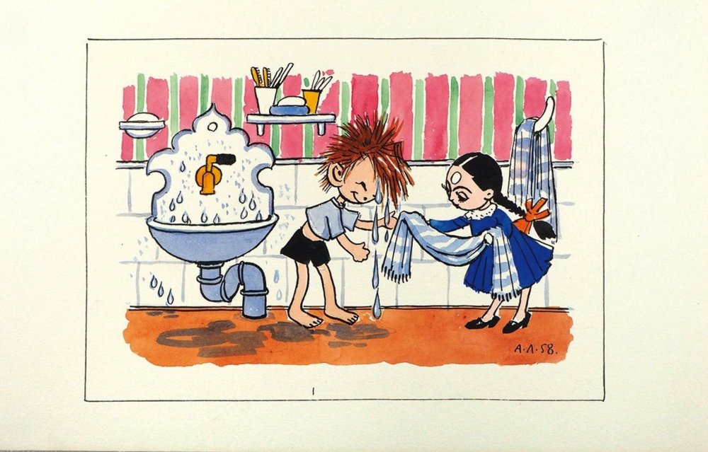 Незнайка думает на белом фоне