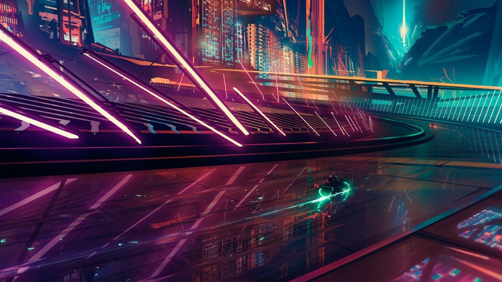 Cyberpunk 2077 Art City неон