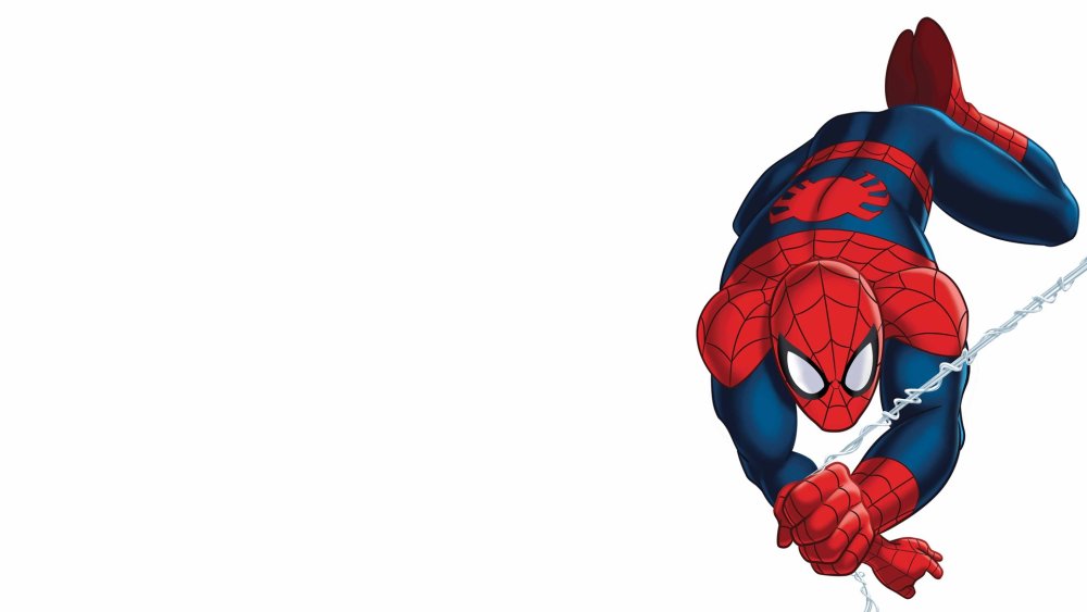 Человек паук на белом фоне