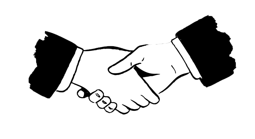 Рукопожатие черно белое