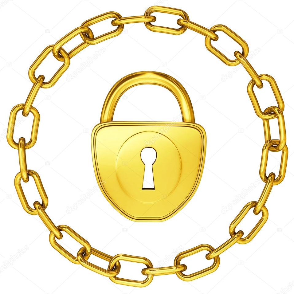 Замок навесной на белом фоне