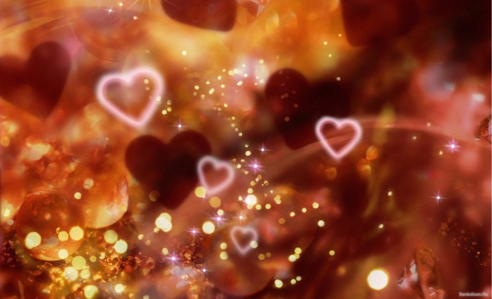 Фиолетовый фон с сердечками