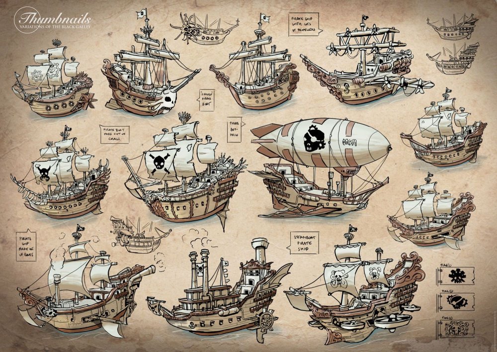 Стимпанк корабль пиратов