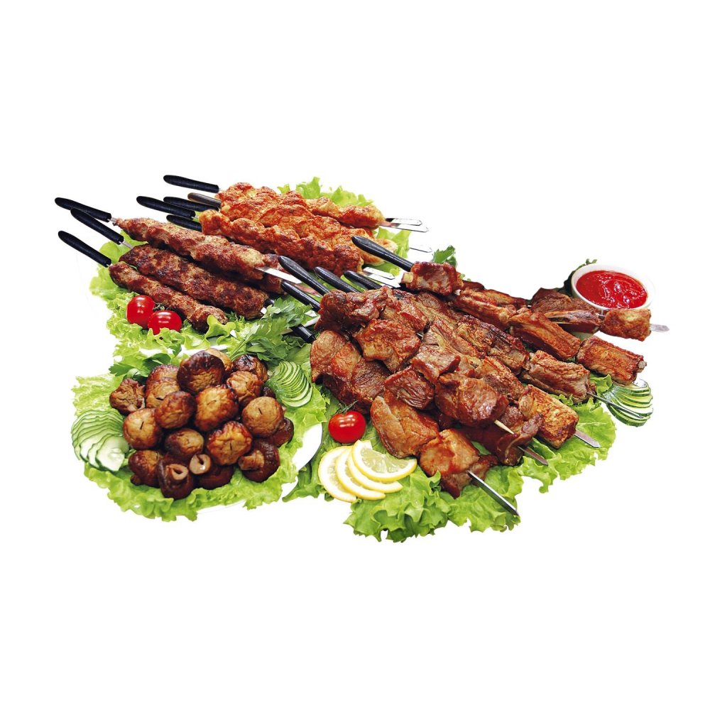 Шашлык на коричневом фоне