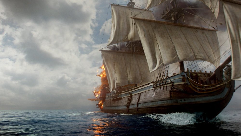 Фон море корабль