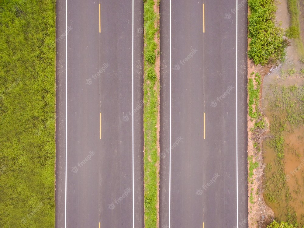 Автомобильная дорога вид сверху