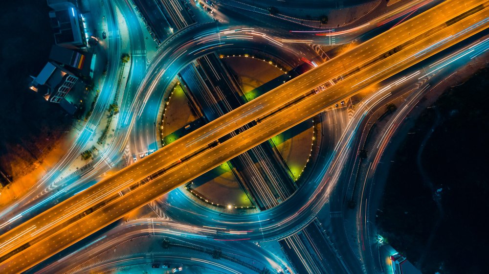 Автомобильная магистраль вид сверху