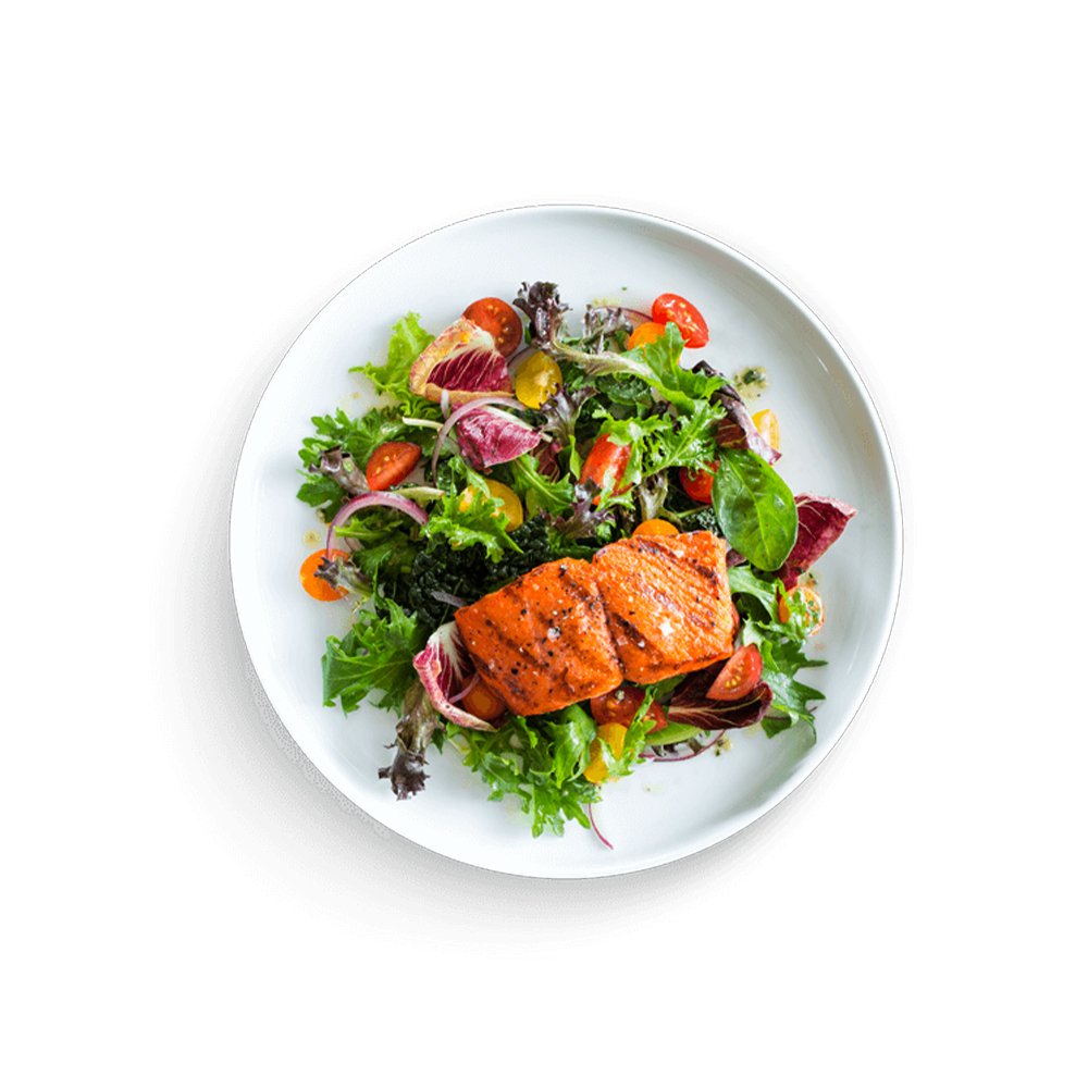 Тарелка с едой вид сверху