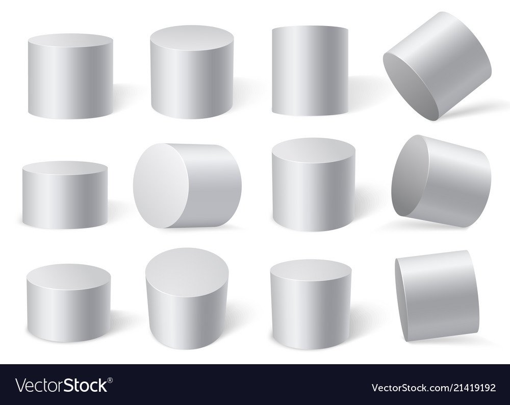 Гипсовый цилиндр на белом фоне