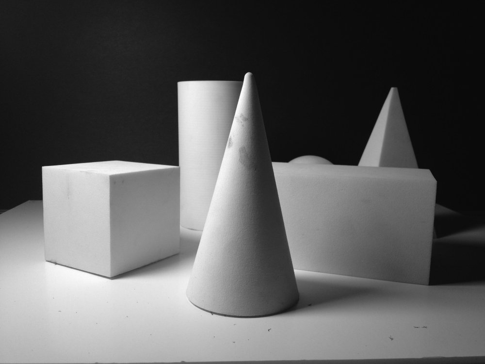 Светотень шар, конус, цилиндр, куб