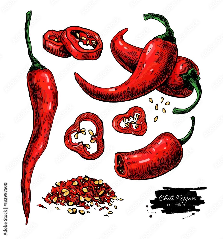 Перец Чили нарисованный