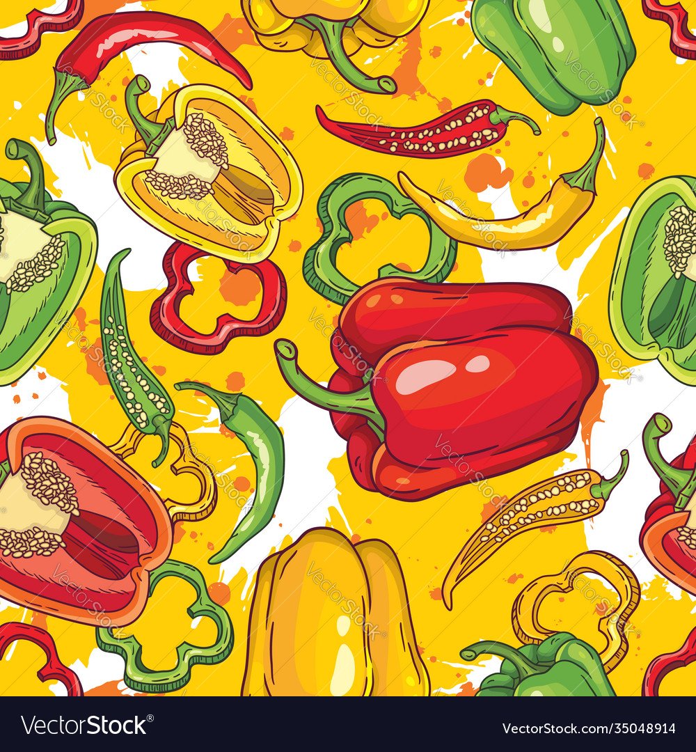 Перец нарезанный вектор