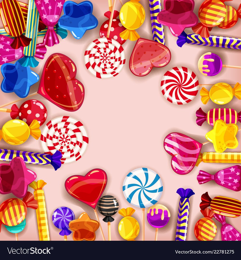 Конфеты в фантиках мультяшно