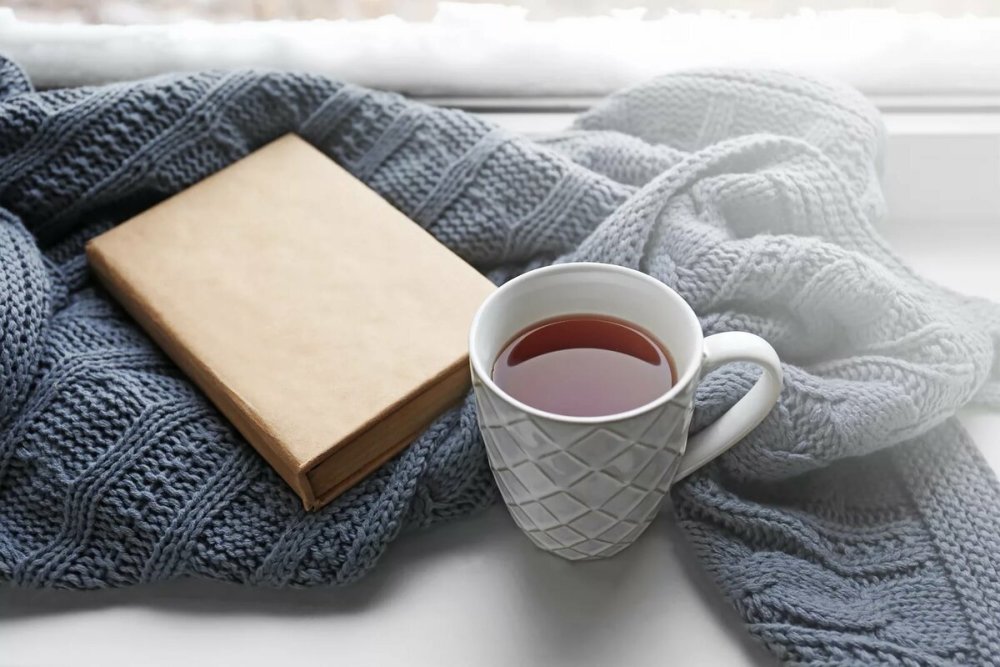 Зима плед чай