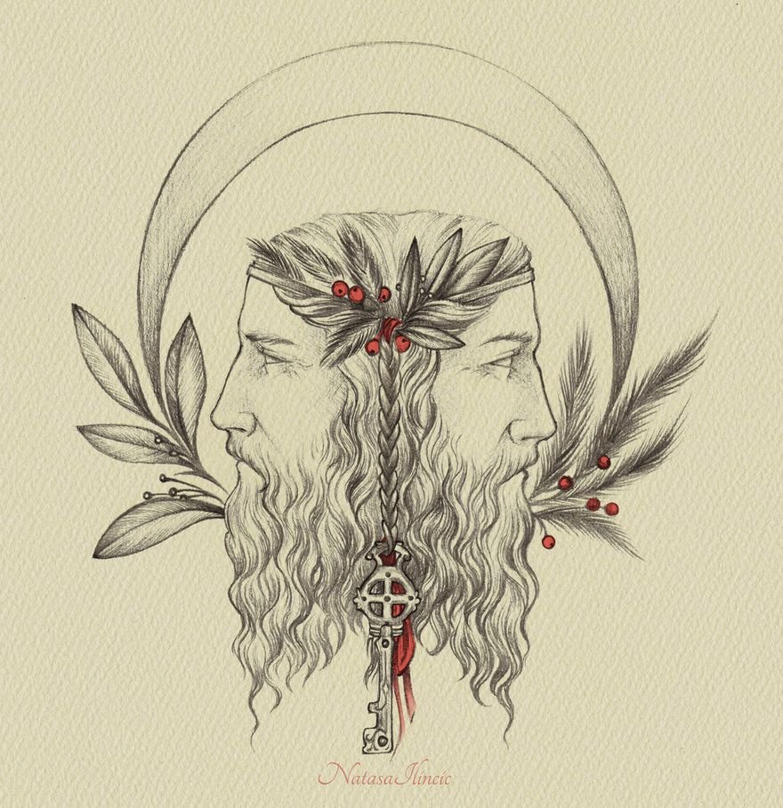 Римский Бог Янус тату