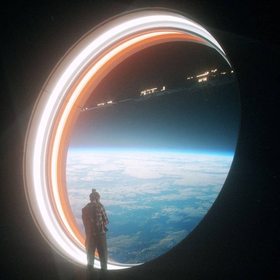 Дверь космического корабля с иллюминатором