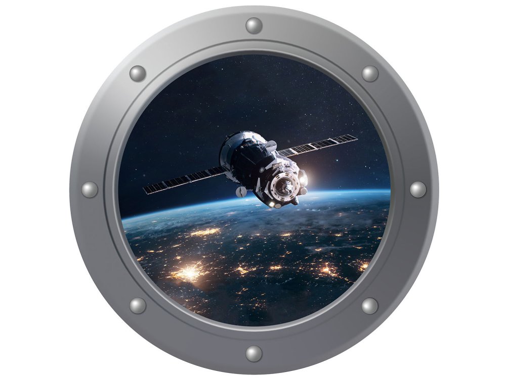 Вид из иллюминатора космического корабля