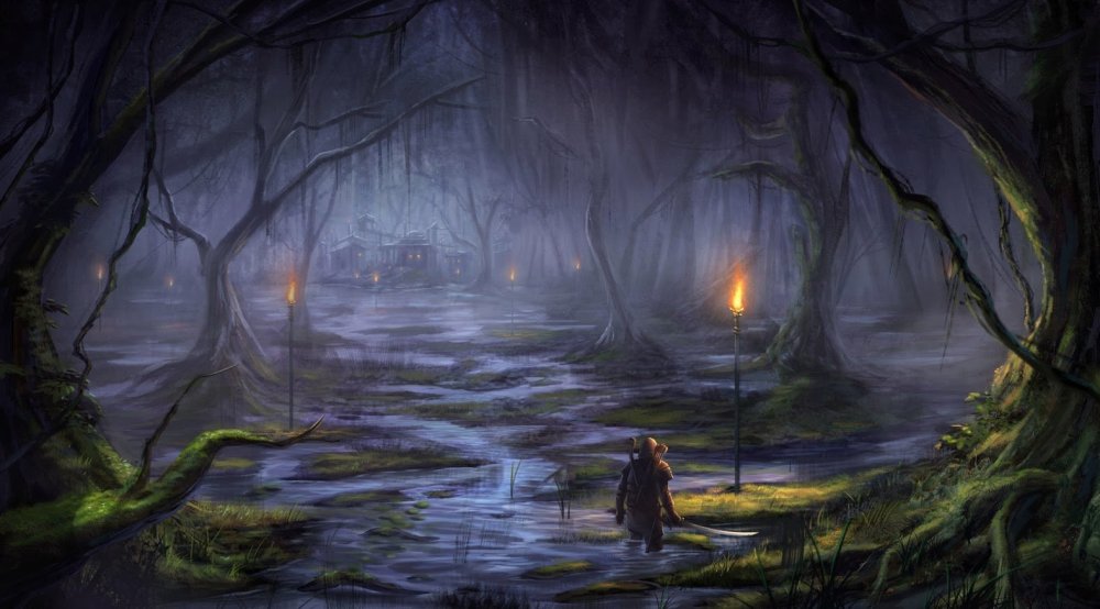 Фэнтези болота зимой арт