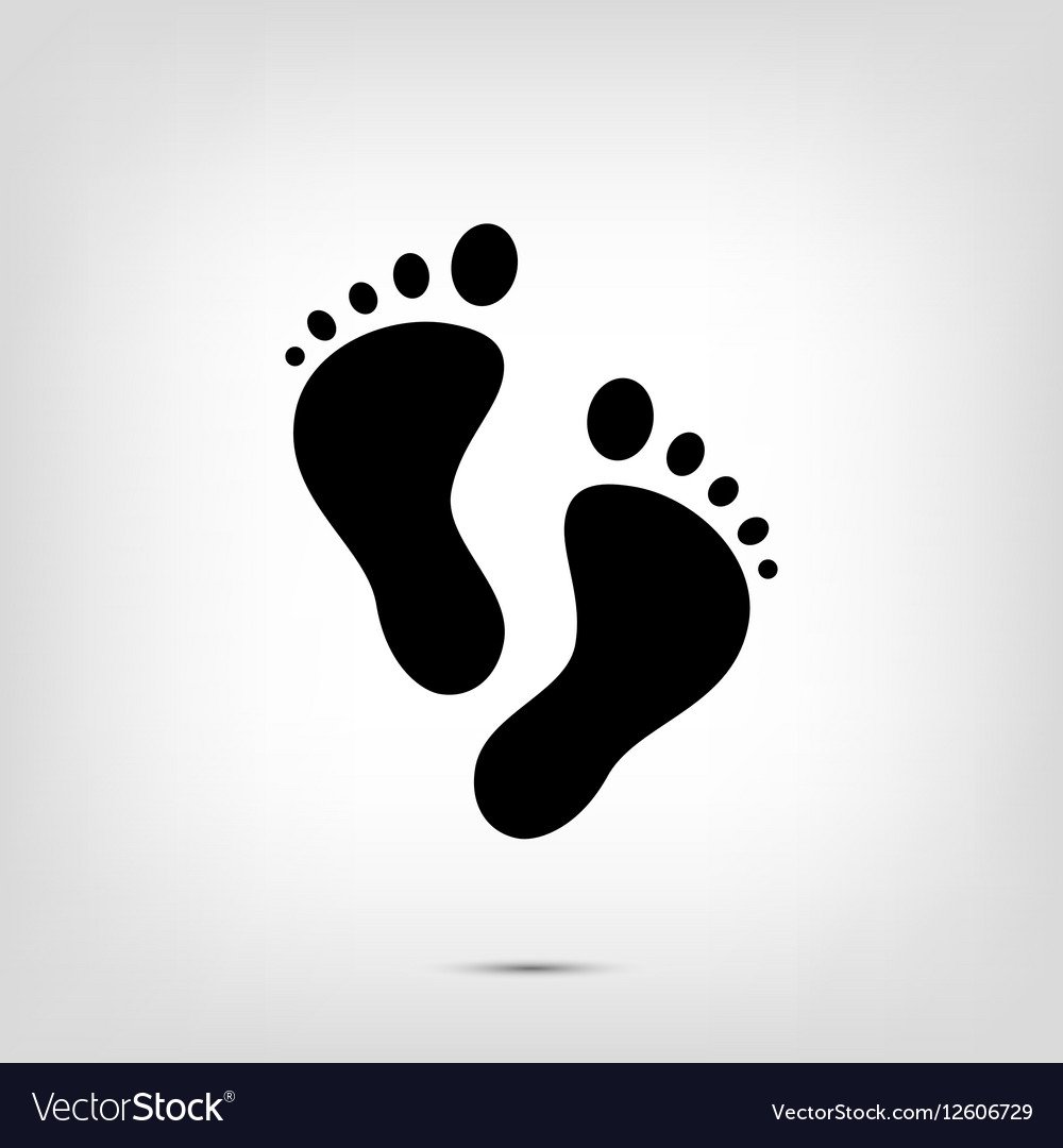 Черный значок следа ноги