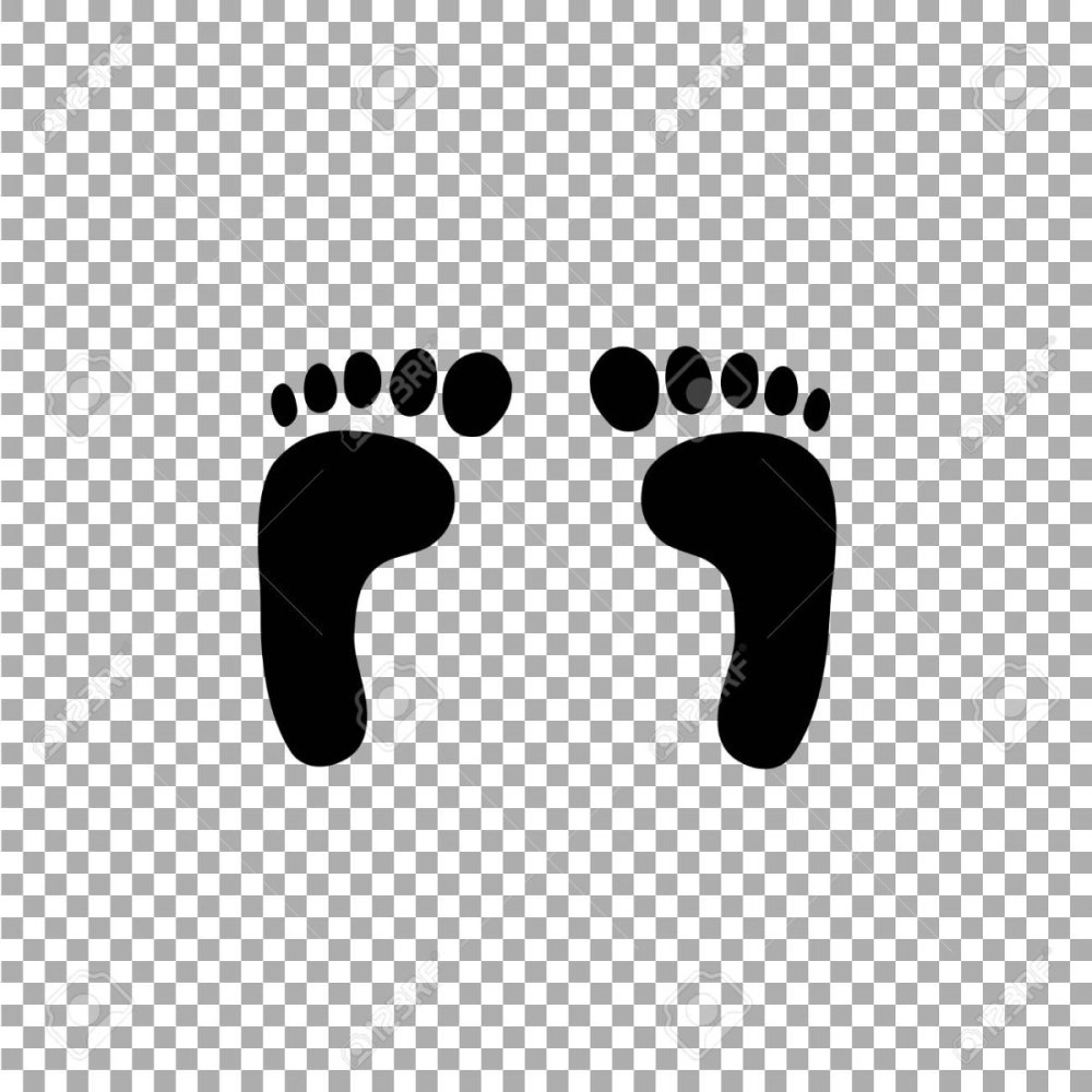 Отпечаток стопы на белом фоне