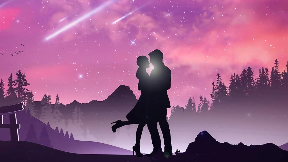 Влюбленные под звездным небом