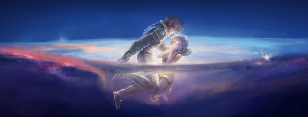 Парень и девушка под звездным небом