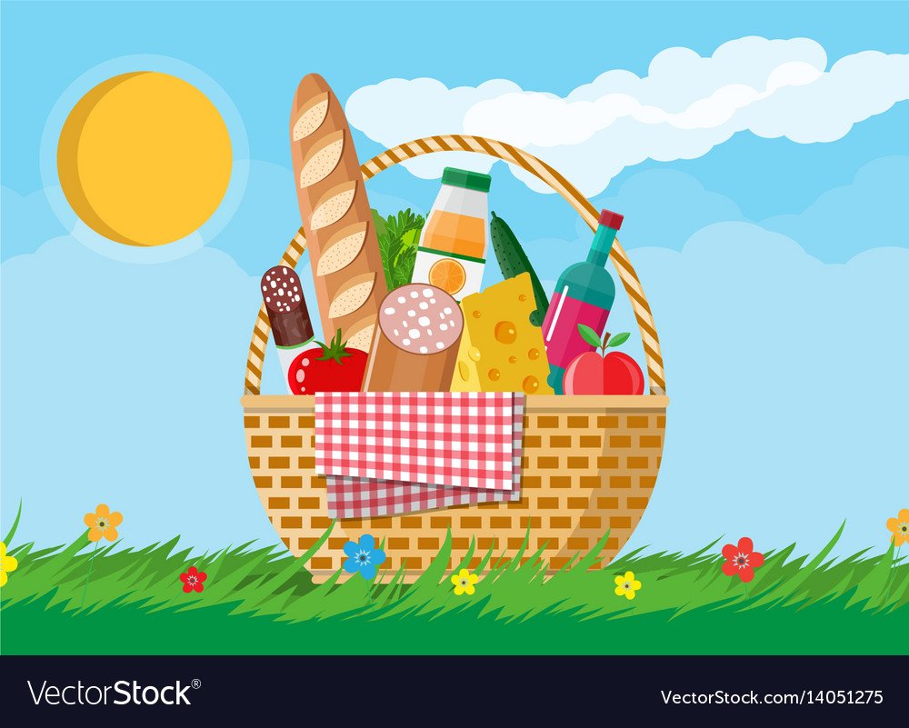 Корзина для пикника мультяшная