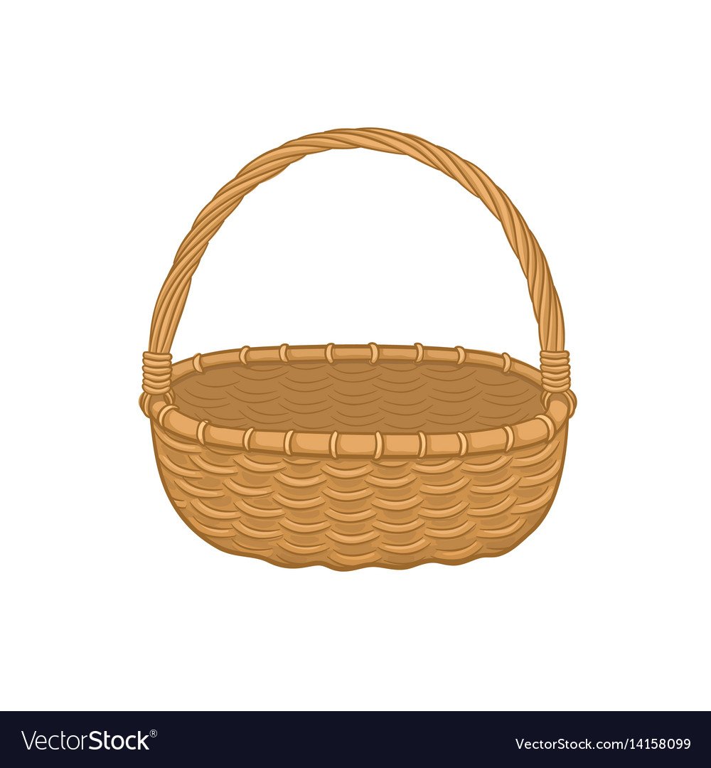 Корзинка для пикника пустая мультяшная на прозрачном фоне