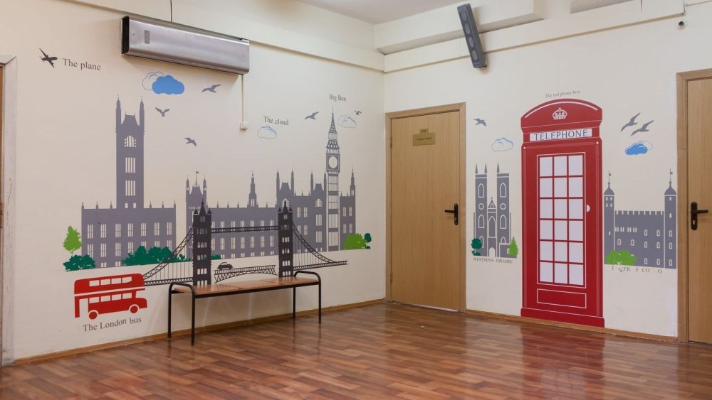 Стены в кабинете английского языка