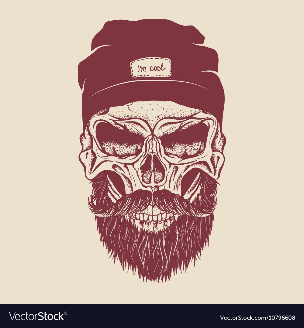 Черепа с трубкой с бородой тату