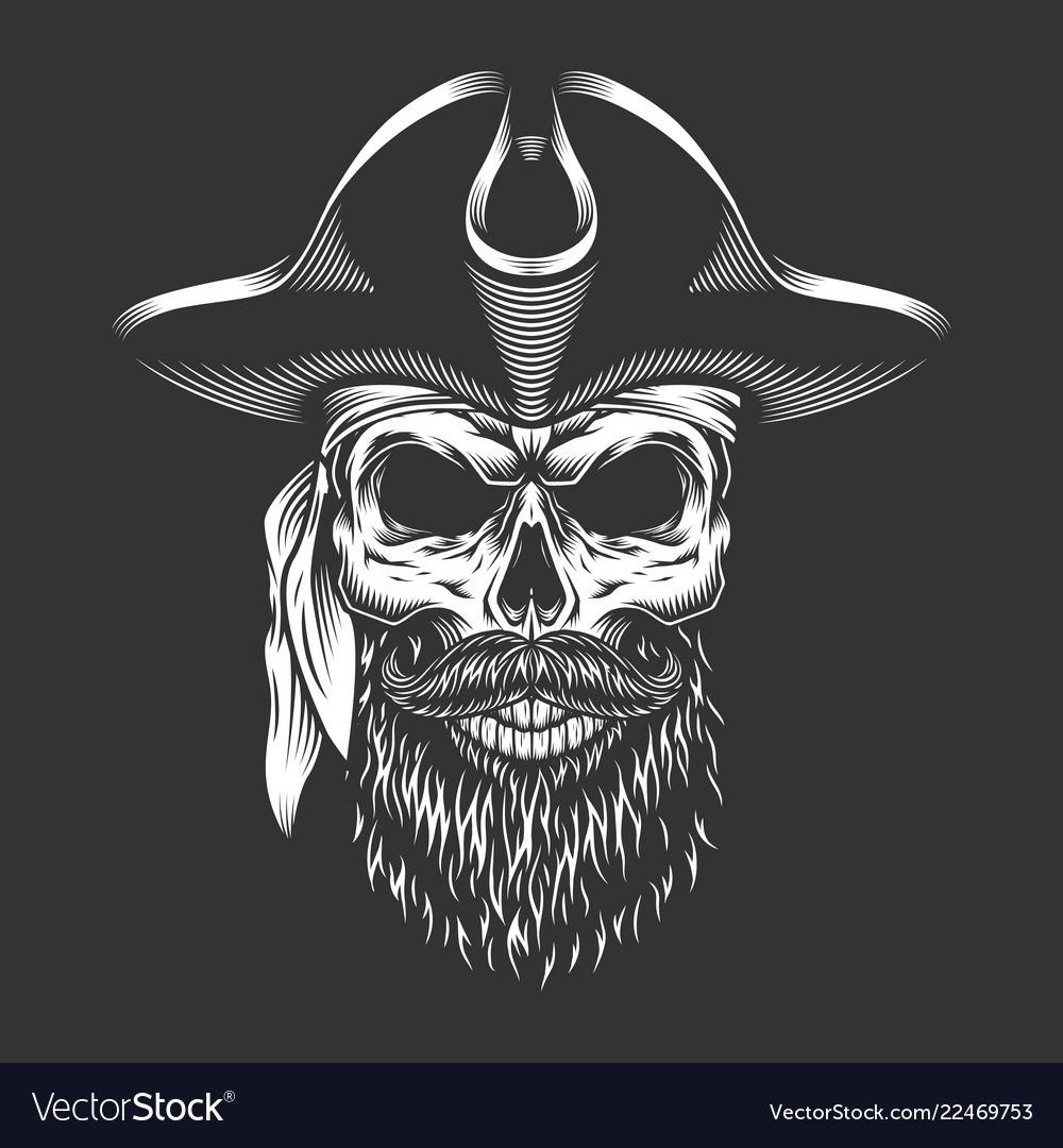 Череп с бородой пират