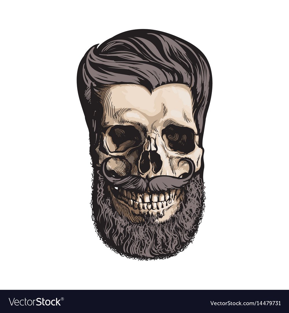 Человеческий череп с бородой